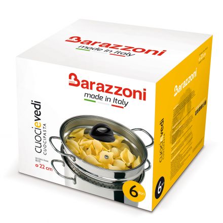 Pasta cooker with glass lid